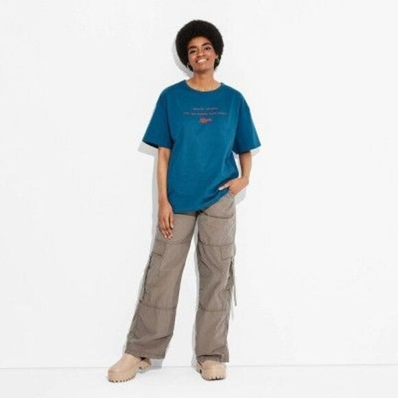 Wild Fable -  Women's Plus Mid Rise Wide Leg Relaxed  Pewter - Picture 3 of 3